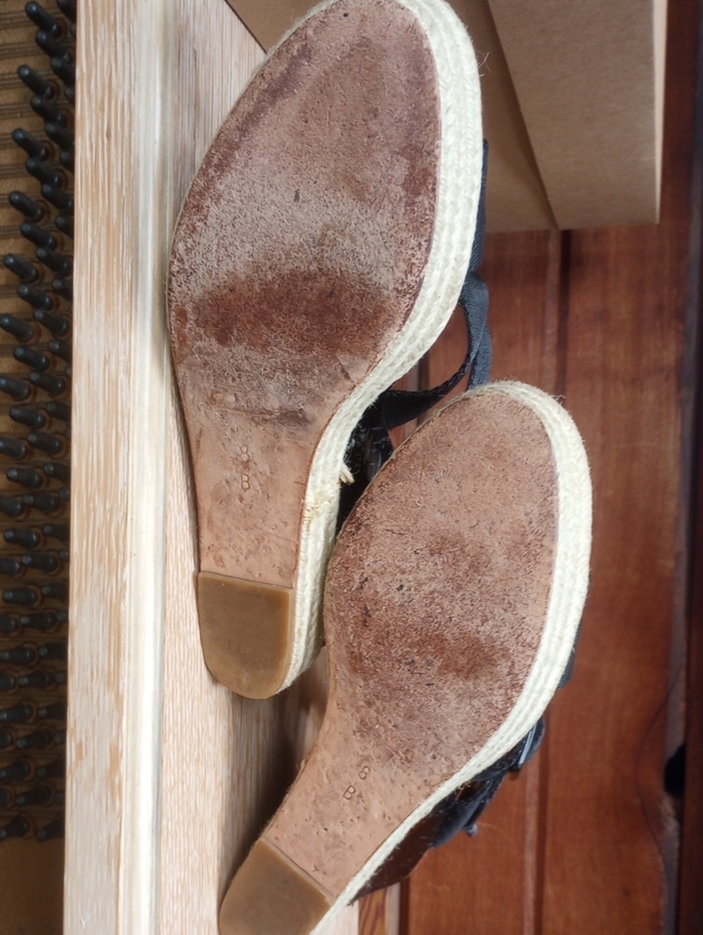 Coach Black Espadrille Wedge Sandals with Buckle Strap - Picture 7 of 8
